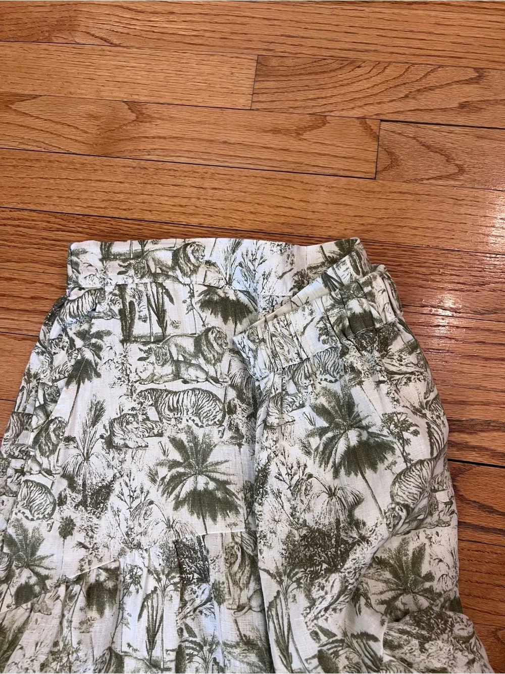 Green & White Linen Toile 2-Piece Skirt Set - Picture 8 of 10